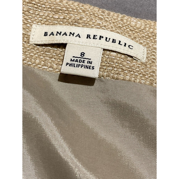 Banana Republic Womens A Line Dress Beige Tweed Square Neck Sleeveless Cotton 8 - Picture 7 of 8